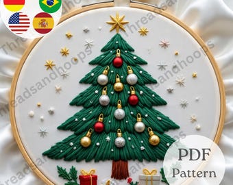 Christmas Tree Hand Embroidery Pattern: Beginner DIY (PDF Pattern) - Etsy