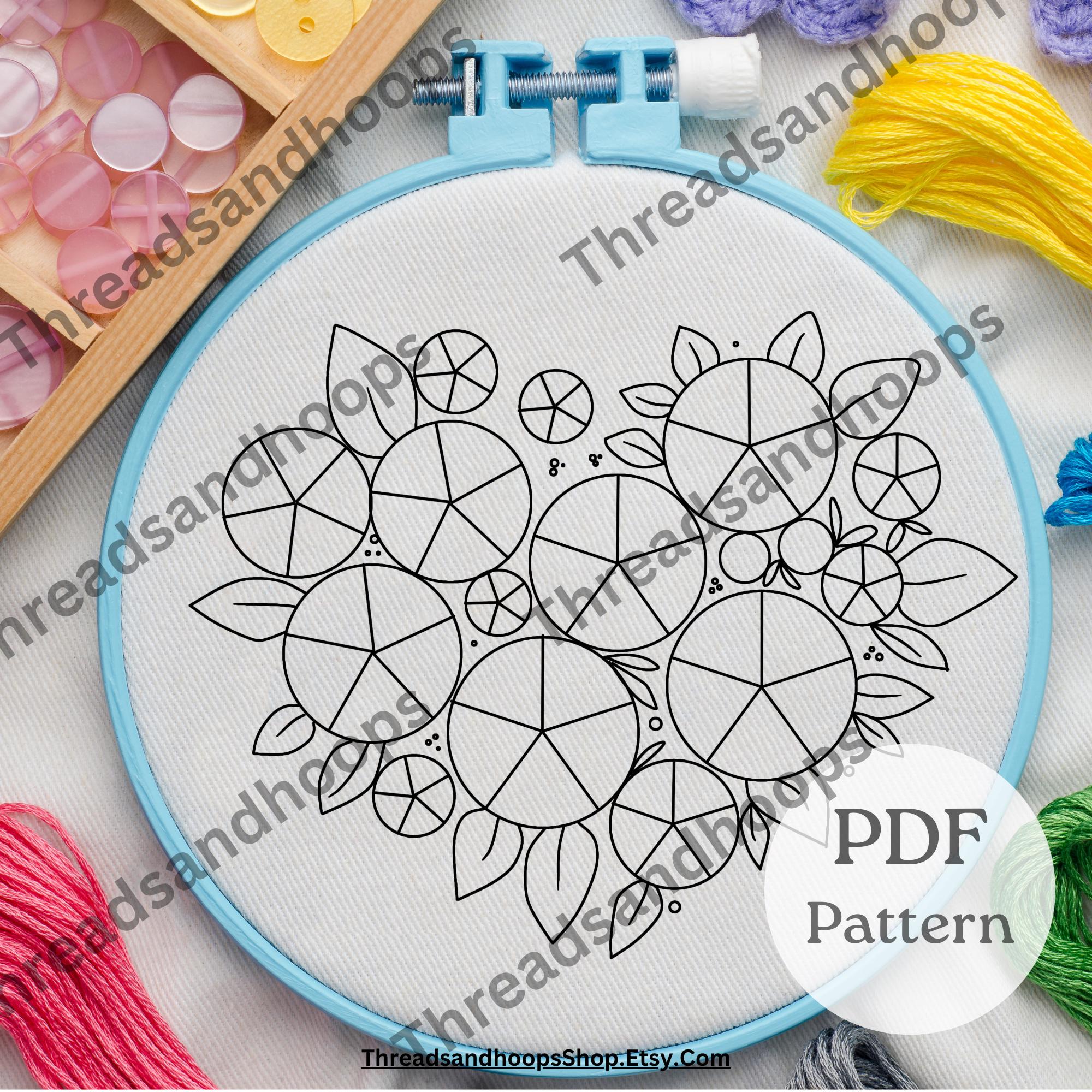 Floral Heart Wreath Hand Embroidery Pattern, Red Roses (PDF Pattern) - Etsy