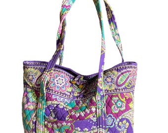 Vera Bradley Shoulder bag, Market tote bag, Roomy baby bag, weekend travel bag, Heather Paisley Purple bag