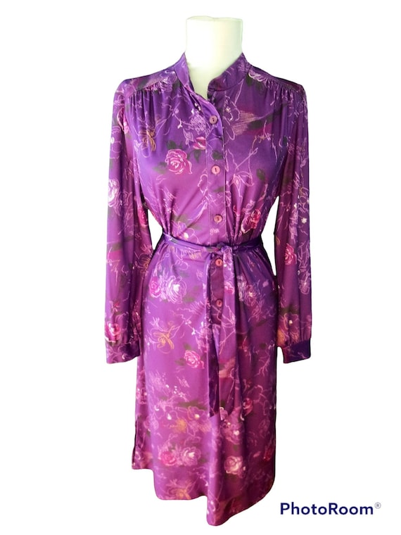 1970s vintage Day Dress, Home-Made shirt dress, m… - image 1