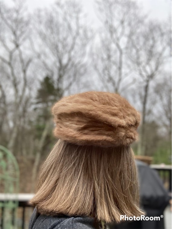 Gimbel's Mink Fur Hat, Vintage Light Brown Mink, … - image 5