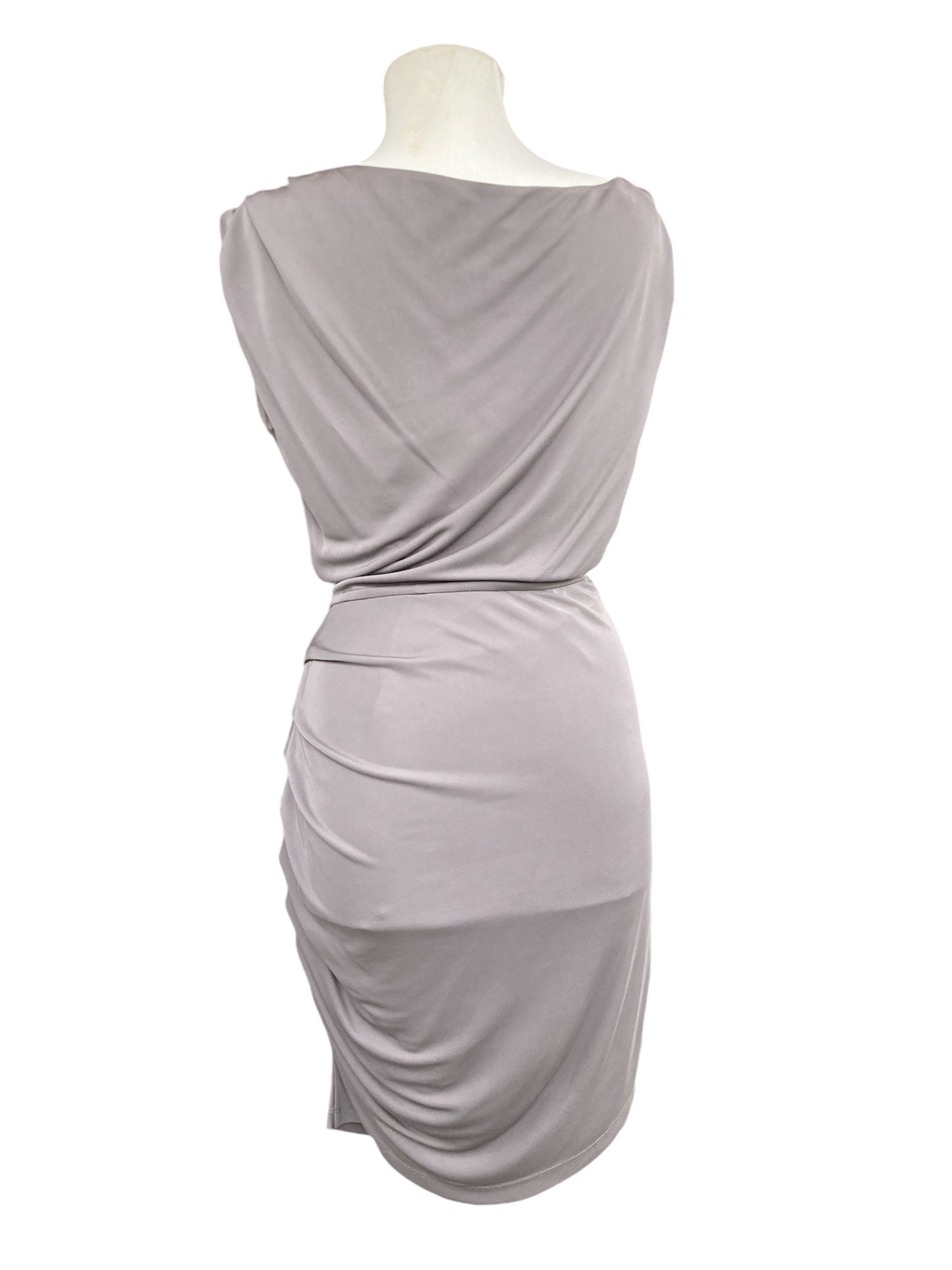 halston heritage asymmetrical dress Gray Dress, off Shoulder Ruched Sheath Size 0 38 Long Pleated A Line Colour:Yellow