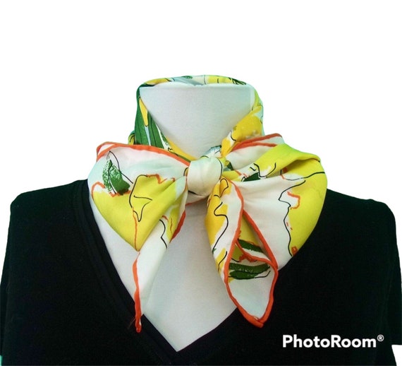 Vera Neumann silk scarf, Spring Tulip flowers sca… - image 1