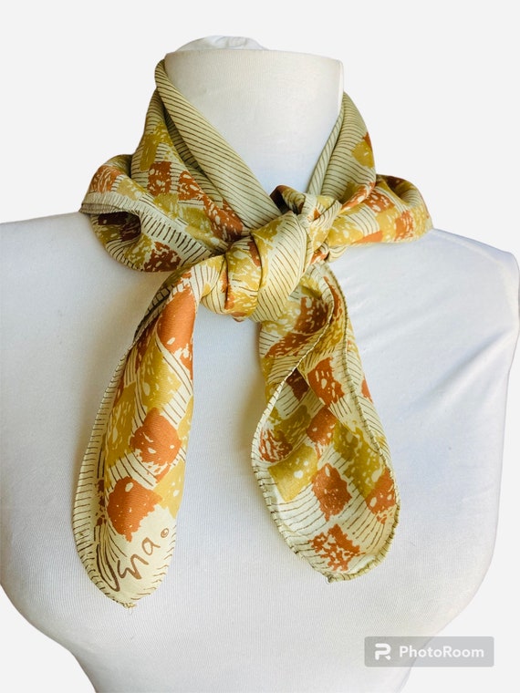 Vera Neumann vintage scarf, Block Print silk blend