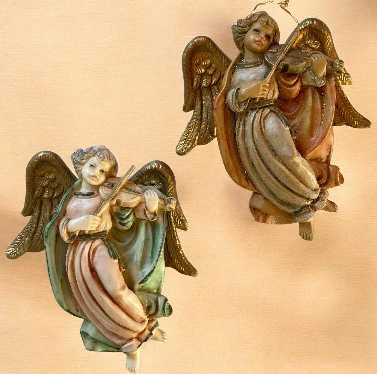 Vintage Fontanini Angel With Violin - Etsy