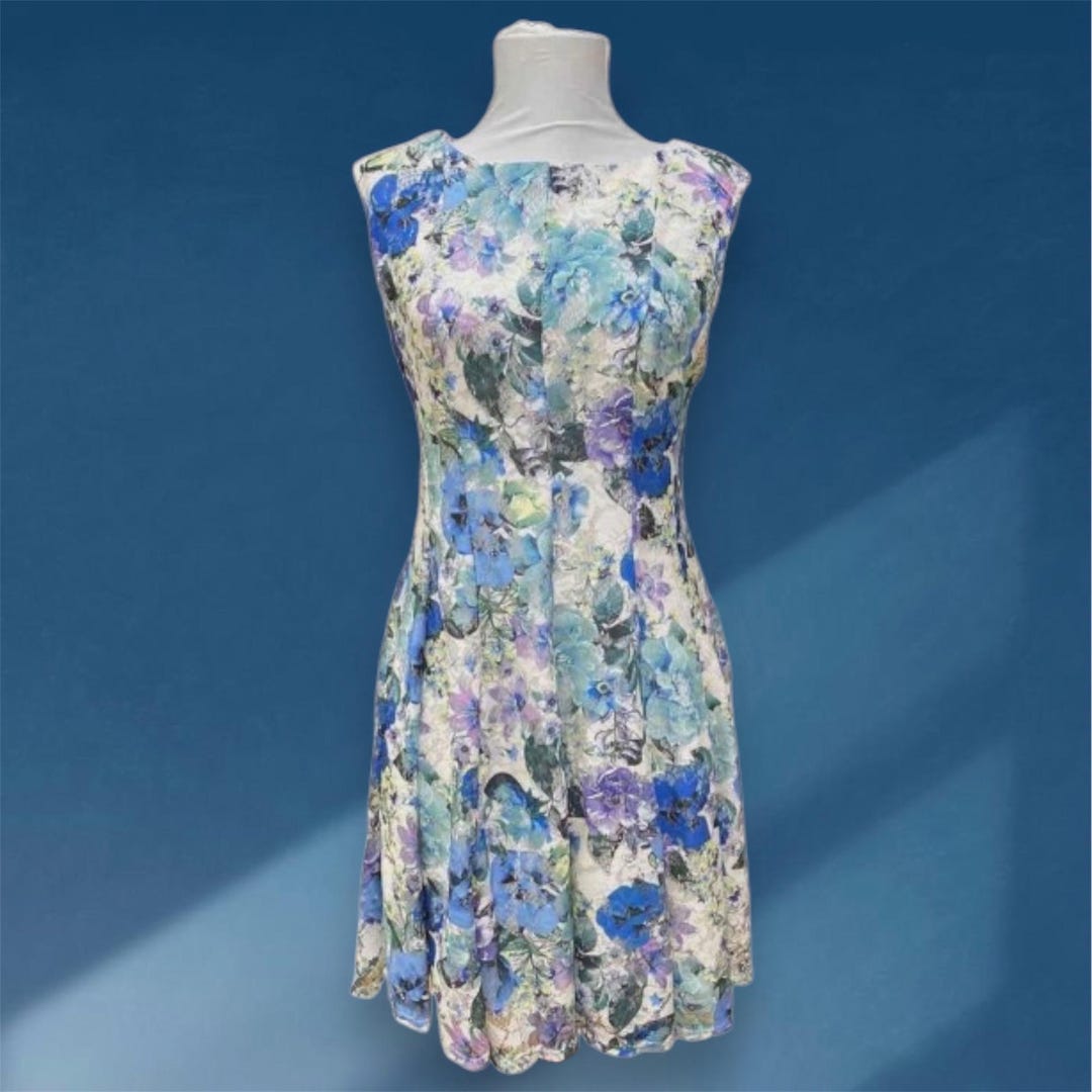 roz and ali cocktail dresses NEW women Roz & Ali DRESSBARN sequin lace stretchy flare cocktail dress 8 PETITE