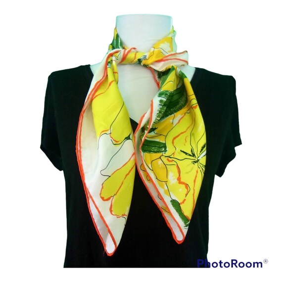 Vera Neumann silk scarf, Spring Tulip flowers sca… - image 2