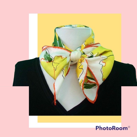 Vera Neumann silk scarf, Spring Tulip flowers sca… - image 6