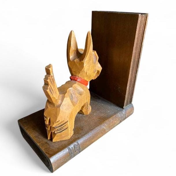 Vintage West Germany Hand Carved Wooden Scottish Terrier Scottie