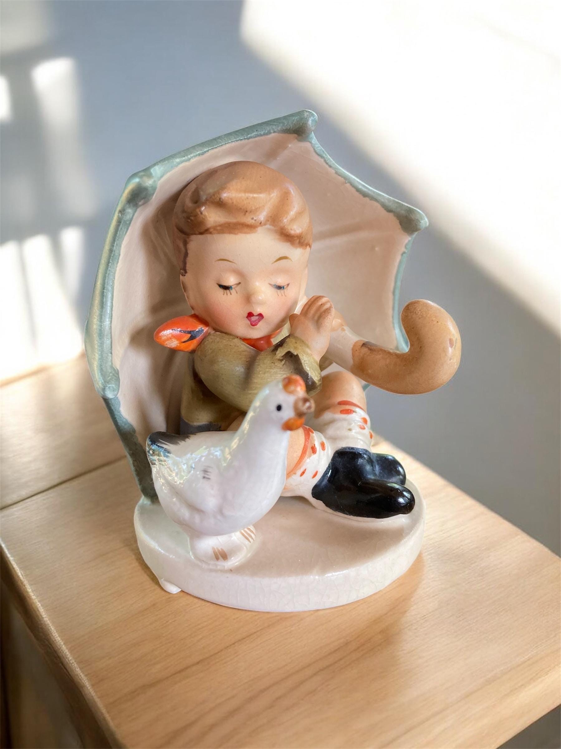 Vintage 1950s Arnart Umbrella Boy Figurine 3727 Japan Hummel Style