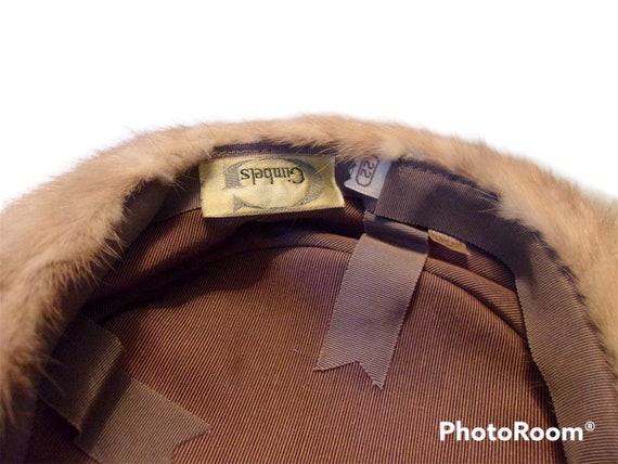 Gimbel's Mink Fur Hat, Vintage Light Brown Mink, … - image 7