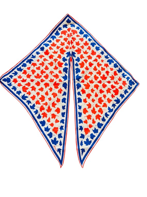 Leaf Print Silk Scarf, Vera Neumann Vintage scarf… - image 2