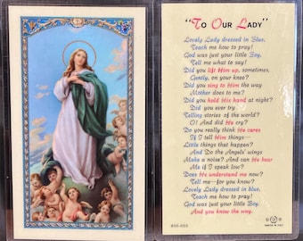 Immaculate Conception - Lovely Lady Dressed in Blue Laminated Prayer Cards  2-sided Holy Cards - Etsy