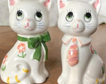 Vintage 1950s Fox Salt and Pepper Shakers, Japan Ceramic MCM