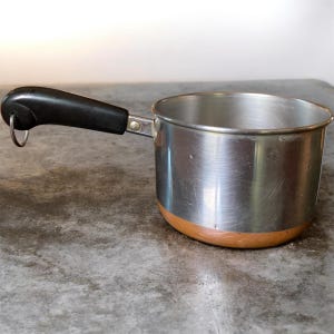 Vintage Revere Ware 1,5 liter kopparpläterad kastrull 1970-talets Rome New York-gryta