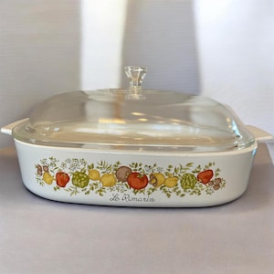 希少なヴィンテージ コーニングウェア「スパイス・オブ・ライフ」A-10-B ル・ロマリン（蓋P-12-C付き）