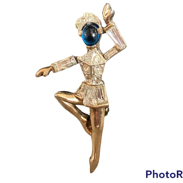 Broche Vintage - Danseuse De Ballet - Marque Possible Trifari Ou Alfred Philippe