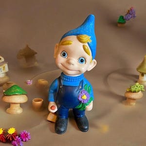 もちもち様お取置きです。Ｎｏ．697 海のおさんぽ サーフィン 海塗り レジン Hand-painted Ceramic Blue Garden Smiley Gnome: Atlantic Mold USA
