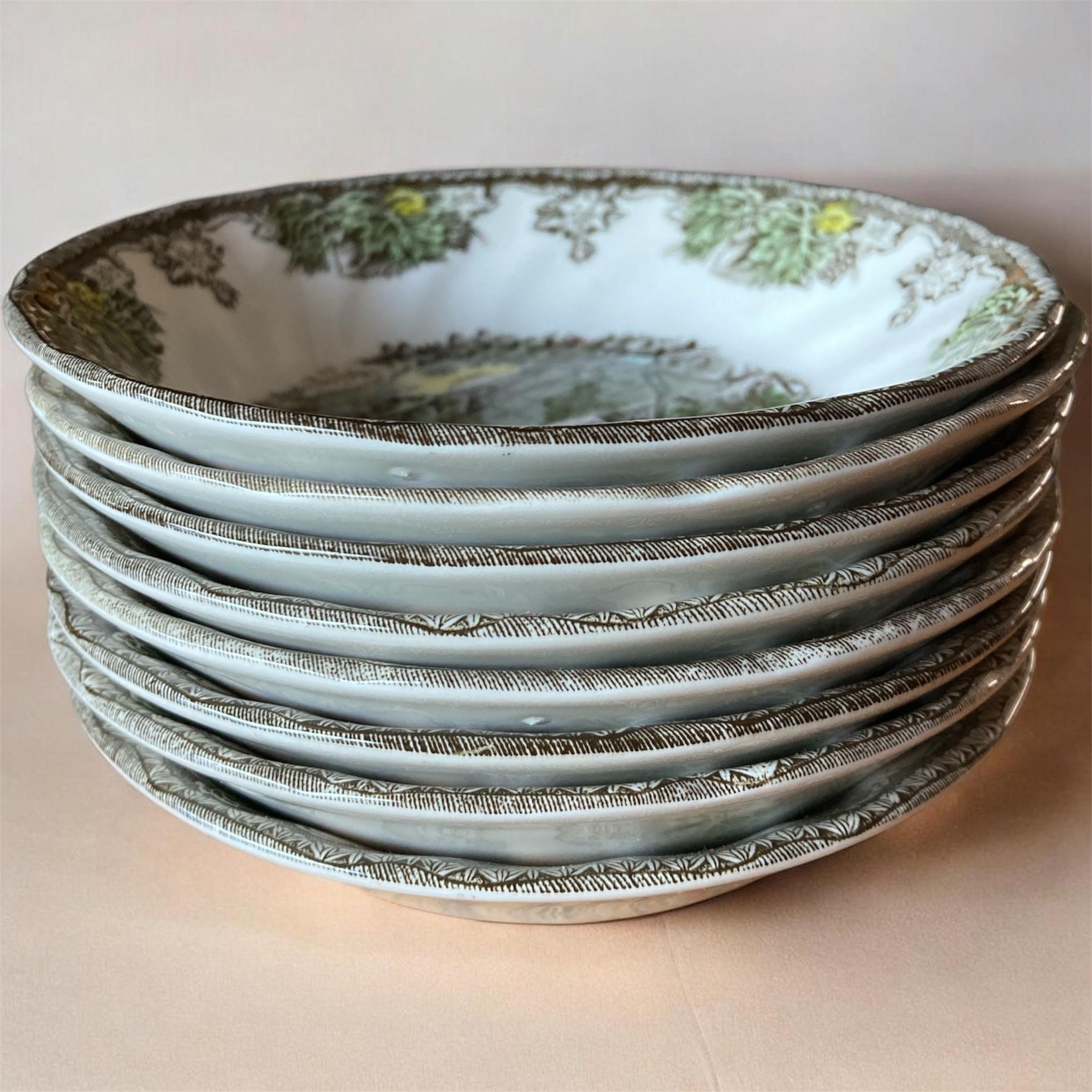 Johnson Bros Friendly Village Stone Wall Berry Bowls Vintage