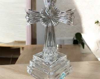 Figura vintage de cruz de cristal "Wedding Promises" de Lenox, fabricada en Alemania.