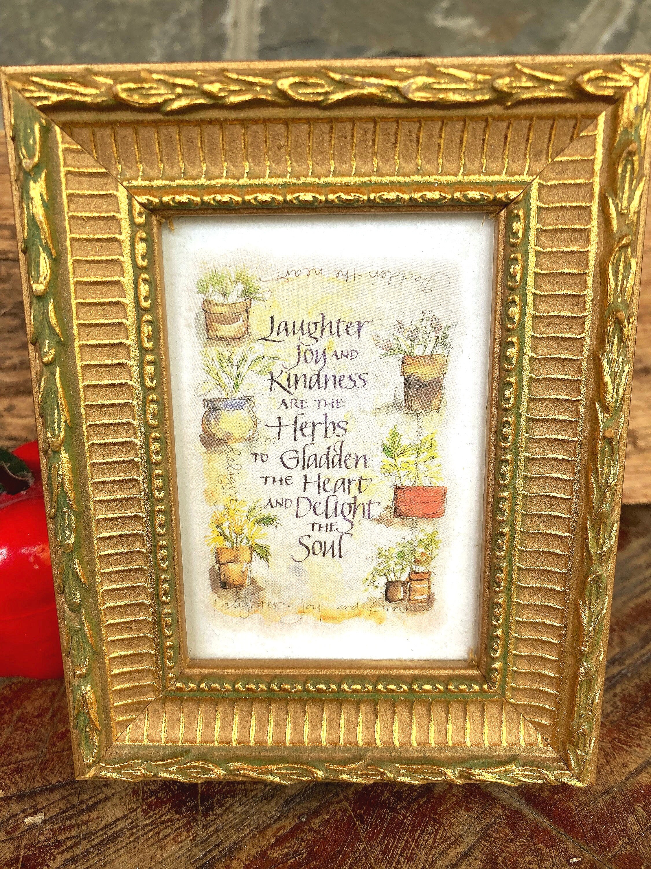 Small Vintage Italian Florentine Style Gold Gilt Faux Wood Frame With ...