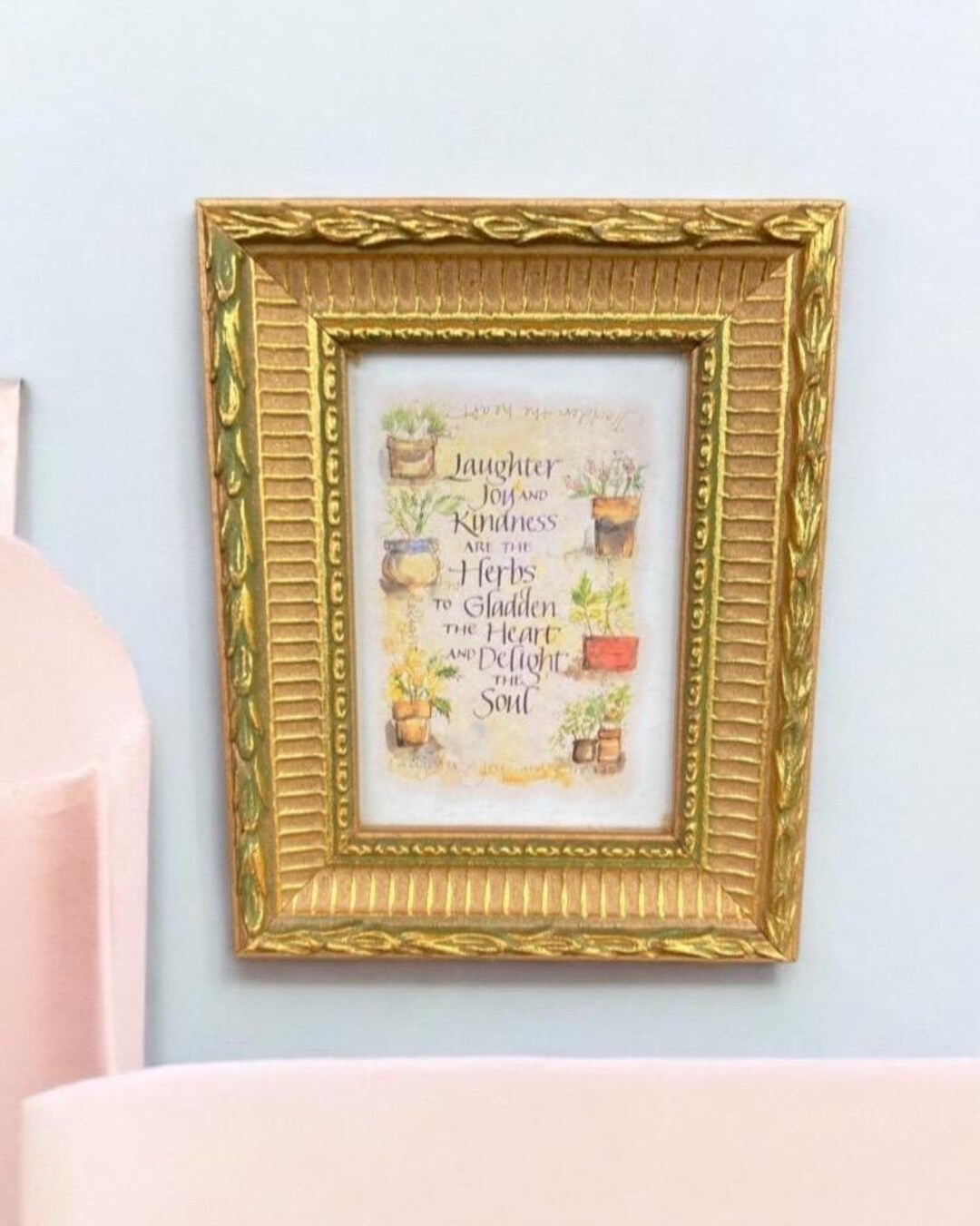 Small Vintage Italian Florentine Style Gold Gilt Faux Wood Frame With ...