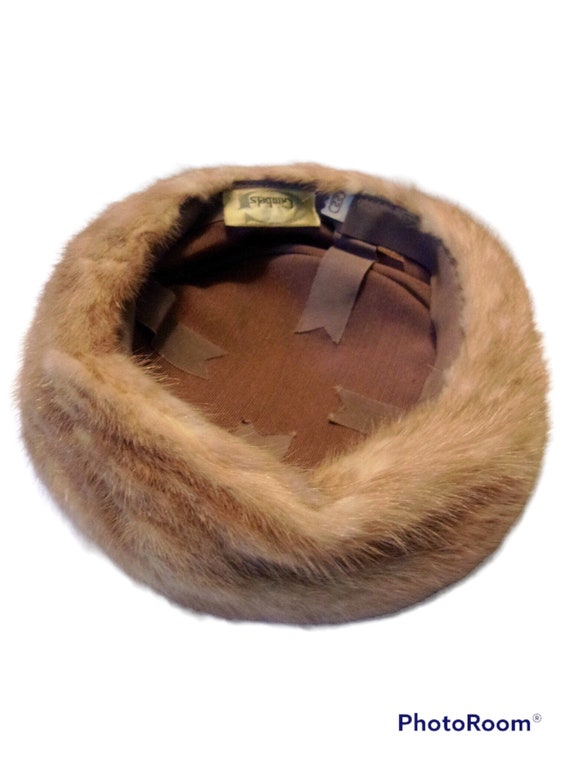 Gimbel's Mink Fur Hat, Vintage Light Brown Mink, … - image 6