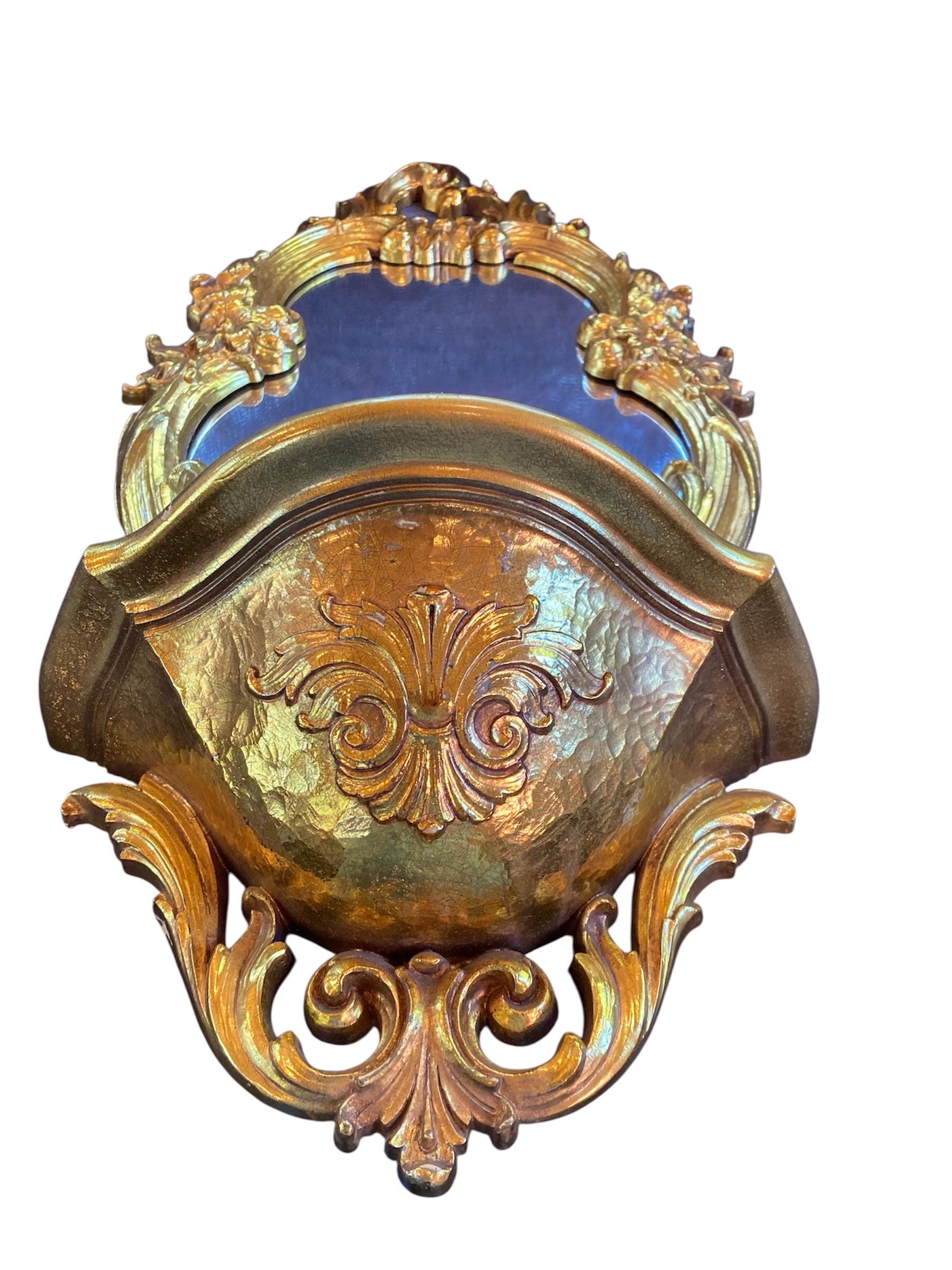 ハリウッド・リージェンシー・シロッコ・ウォールミラー（棚付き