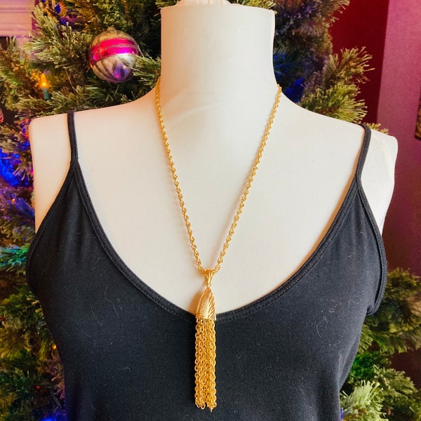 Kramer gouden modernistische waterval kwast ketting