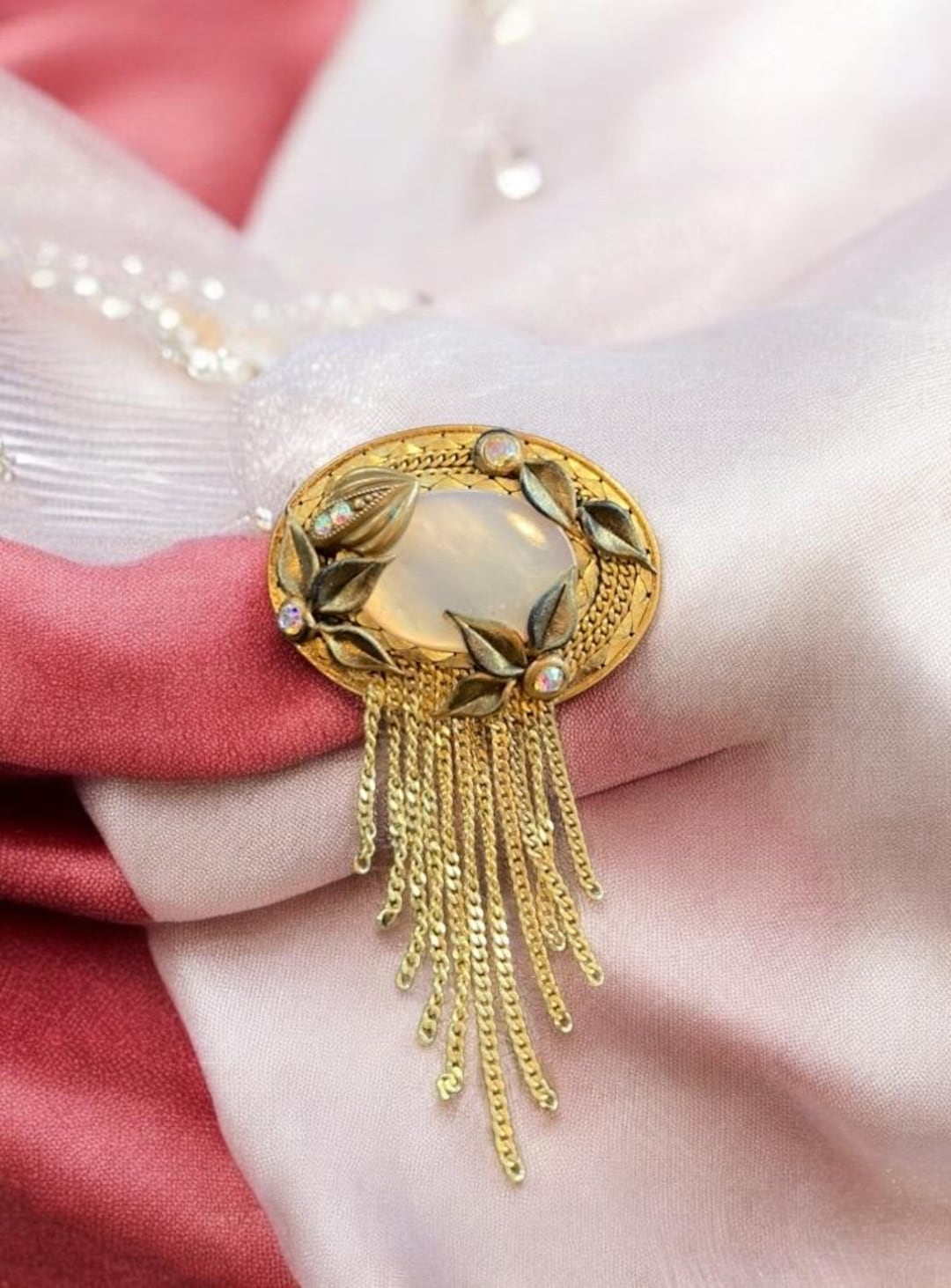 Broche Style Art Nouveau Signée DLG Marena – Bijou Ancien De Collection
