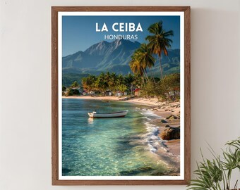La Ceiba Honduras Beach Print, Caribbean Tropical Wall Art, Pico Bonito Travel Photography