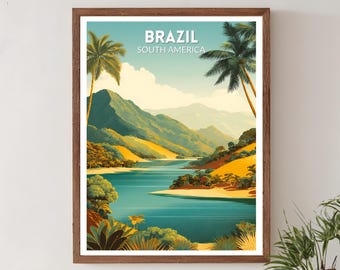 Brazil Mid Century Modern Wall Art - Minimalist Brazil Wall Art