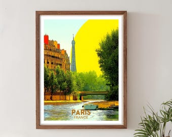 Paris Travel Print – France Poster, Paris Wall Art, French Travel Poster, Europe Print, Paris City Artwork, Eiffel Tower Decor