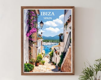 Ibiza Travel Print - Spain, Ibiza Poster, Spanish Wall Art, Travel Wall Decor, Ibiza Print, Europe Poster, Ibiza Artwork, Coastal Spain