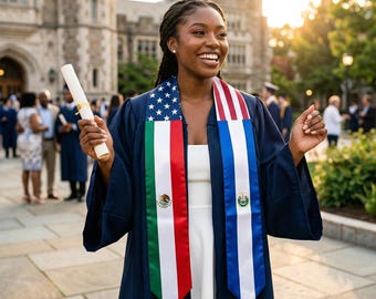 Custom Flags Mixed Graduation Sash, Country Flags Graduation Stole, Personalized Graduation Gift for Friends,Class of 2026 Grad Stoles Sash