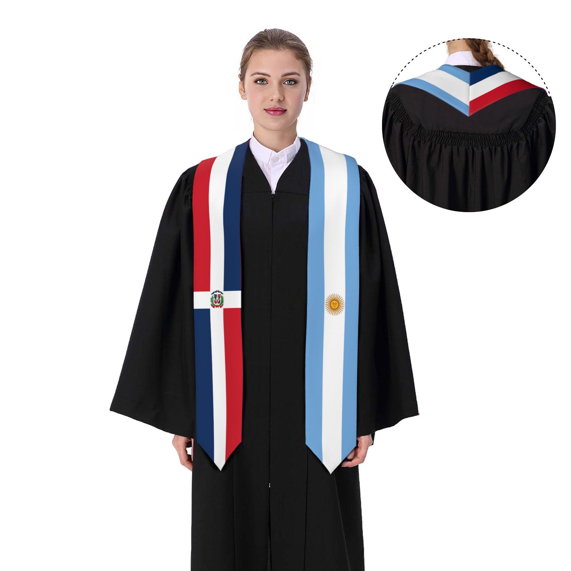 Custom Country Flags Graduation Stole, 2/3/4 Flags Mixed Graduation ...