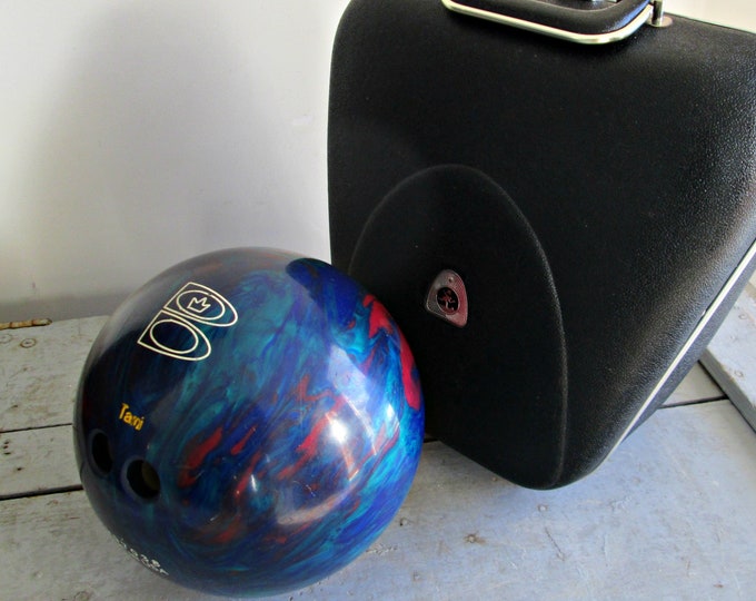 Vintage Brunswick Z Zone Bowling Ball EXCELLENT Blue, Maroon, & Iridescent Teal Turquoise Shiny