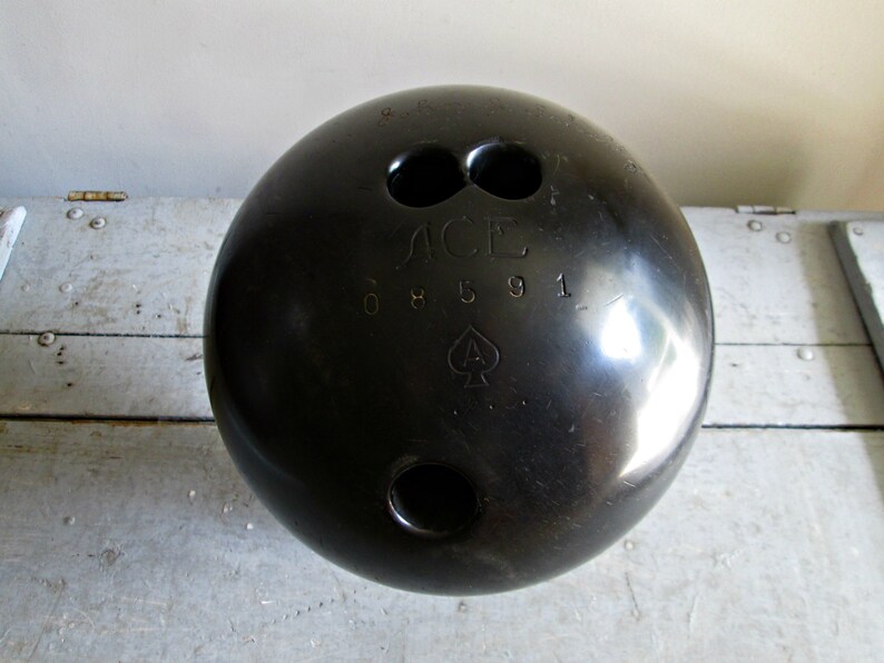 Vintage Bowling Ball Black ACE of Spades Bowling Ball Etsy