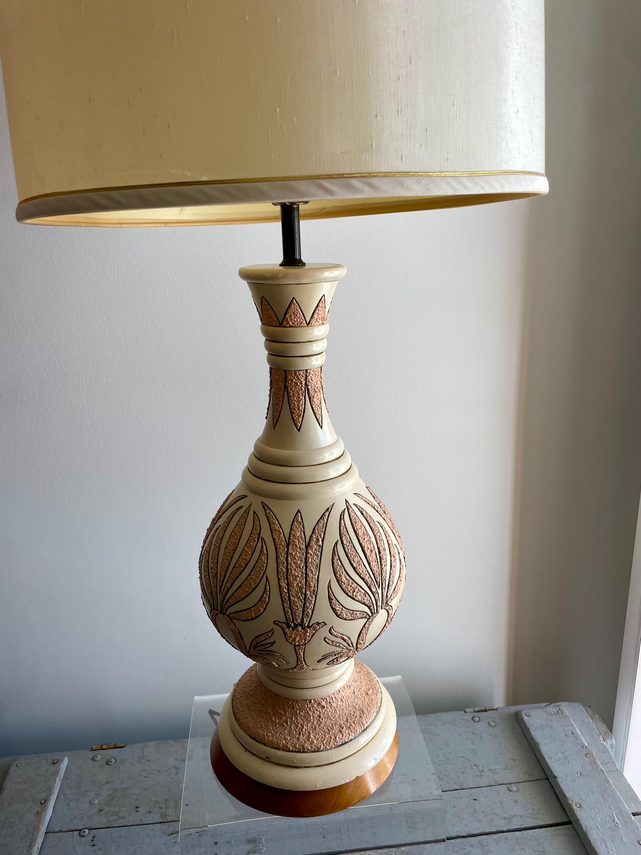 Mid Century Quartite Creative Corp Table Lamp 1960, Ivory MCM