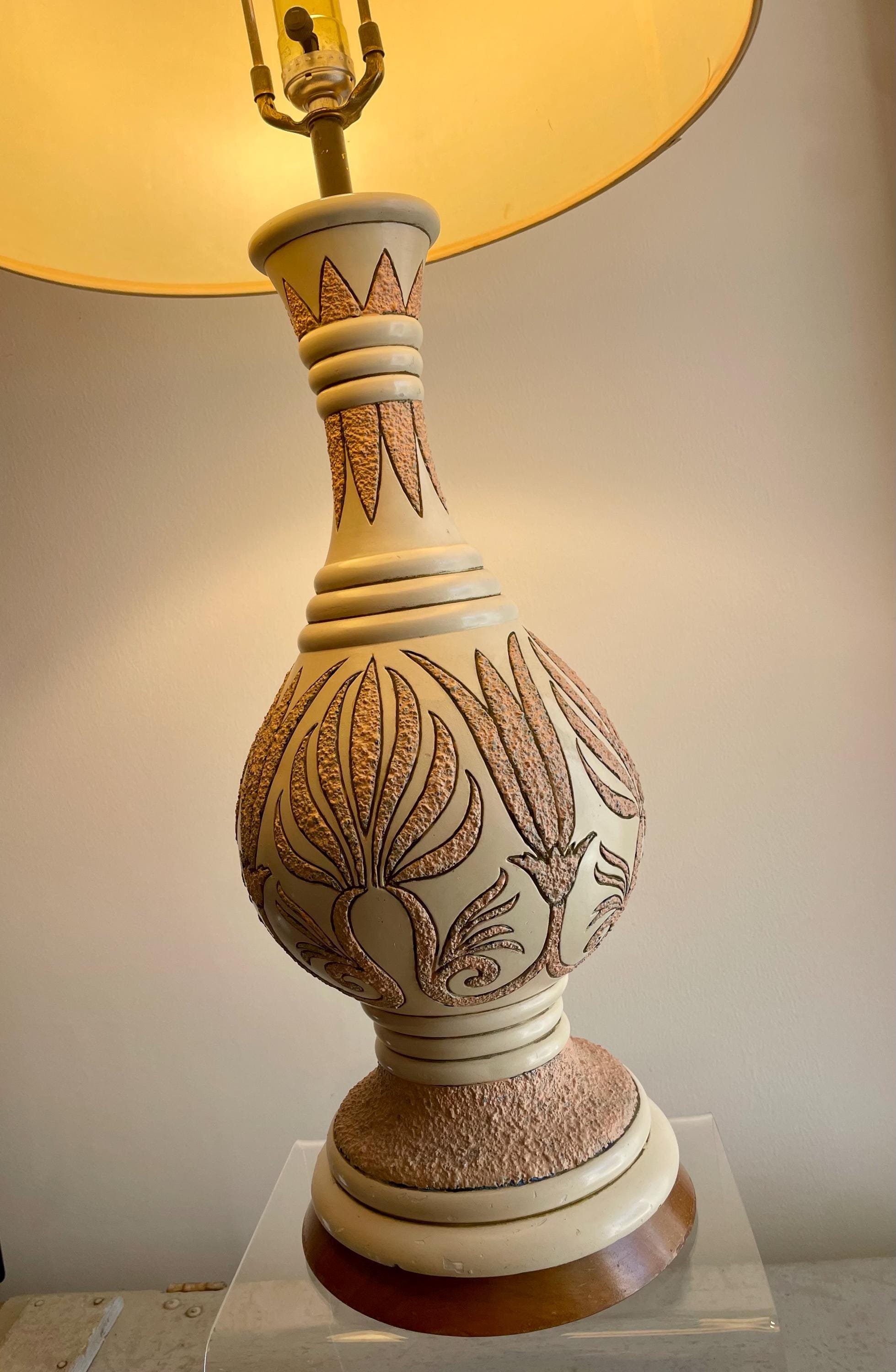 Live in Cuba(中古品) Mid Century Quartite Creative Corp Table Lamp 1960, Ivory MCM