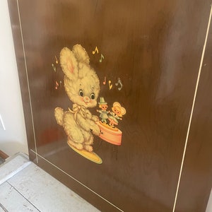 Vintage Big Eye BUNNY Wooden Panel, SHABBY Chic Ready for Framing ...