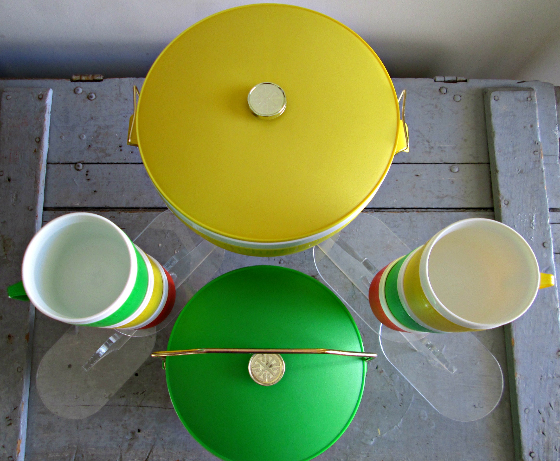 Vintage cubo de hielo / mid century moderno termo-ware verde | Etsy