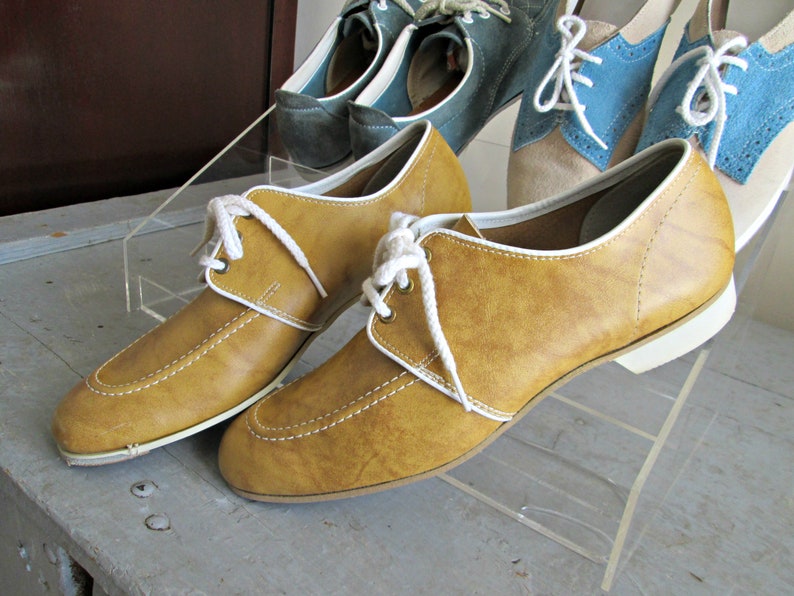 Women/'s Leather Rockabilly Boat Shoe Styling Bowling Shoes Vintage Women/'s Dexter Bowling Shoes Boat Shoe Tan Leather Rockabilly Shoes