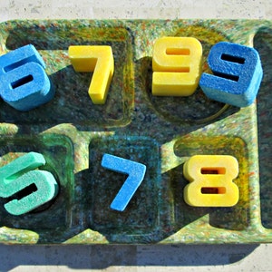 Vintage Mattel Tuff Stuff Number Your Choice 1971 Mattel Inc., U.S.A. Colorful Plastic Number Block Heavy Duty for Play or Display image 5