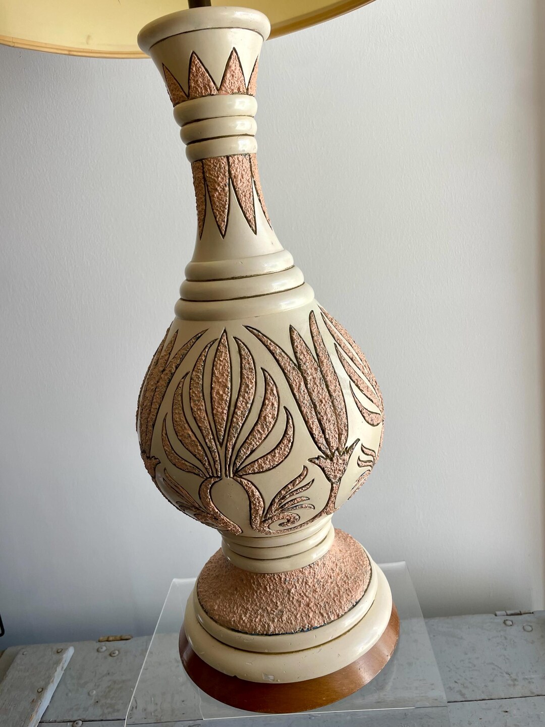 Mid Century Quartite Creative Corp Table Lamp 1960, Ivory MCM