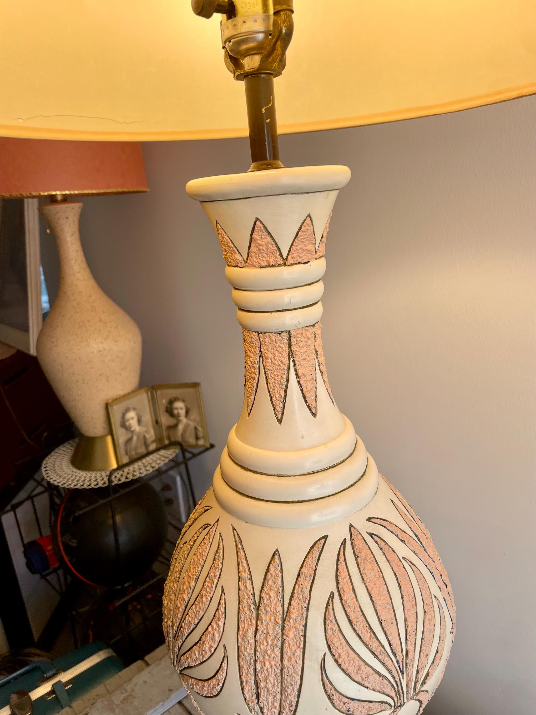 Mid Century Quartite Creative Corp Table Lamp 1960, Ivory MCM