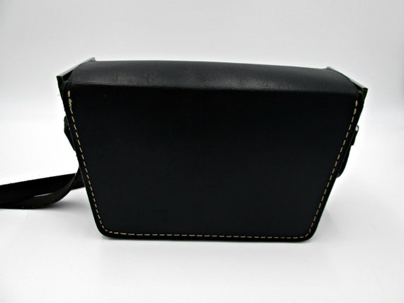 Vintage Bell & Howell Bag, UNIQUE Black Leather S… - image 7