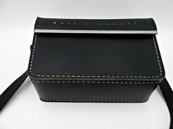 Vintage Bell & Howell Bag, UNIQUE Black Leather S… - image 6