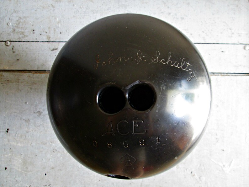 Vintage Bowling Ball Black ACE of Spades Bowling Ball Etsy