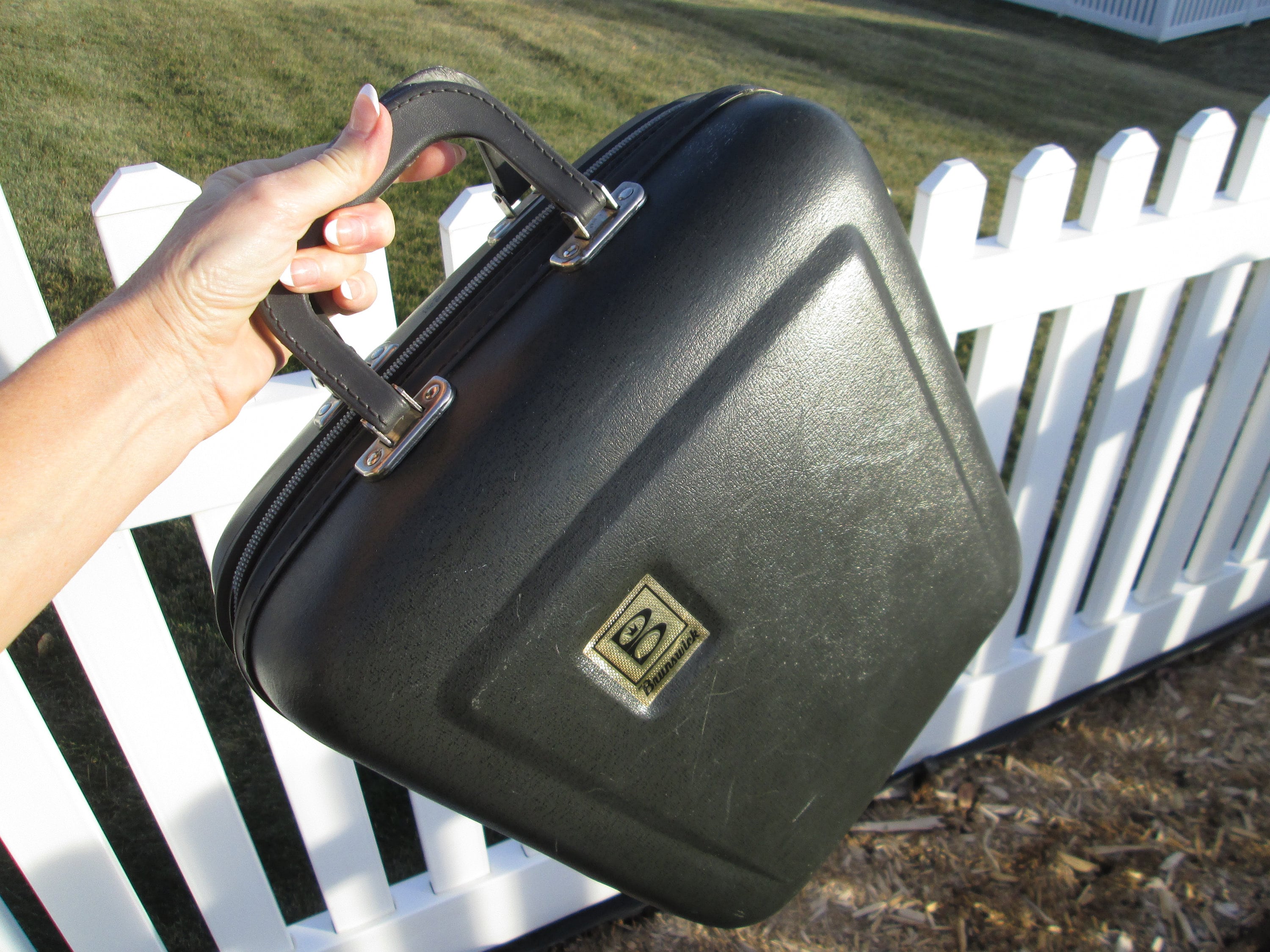 Vintage Ideal Bowling Ball Bag With Side Shoe Storage Metal Rack